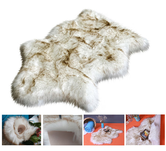 Faux sheepskin rug Free Shape Single 2'X3' (60cm x 90cm)