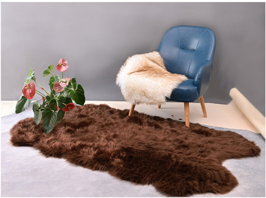 Faux sheepskin rug Free Shape Quarto Four Pelt 4'X6' (120cm x 180cm)