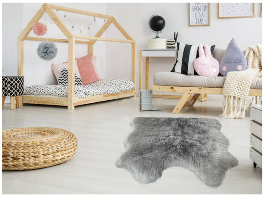 Faux sheepskin rug Free Shape Two Pelt Side by Side 3'X4'(90cm x 120cm)