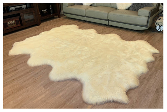 Faux sheepskin rug Free Shape Octo Eight Pelt 6'X8' (180cm x 240cm)