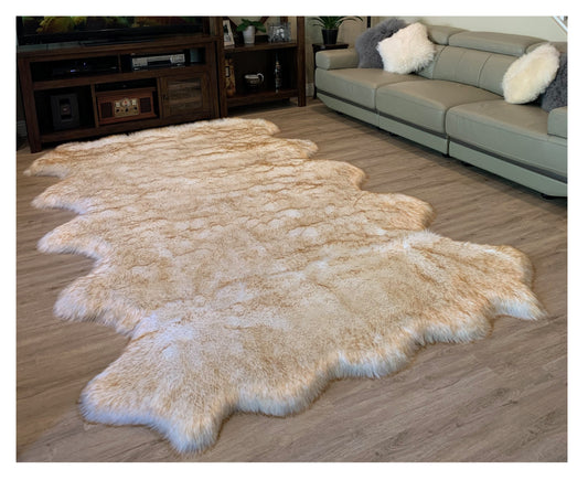 Faux sheepskin rug Free Shape Decto Ten Pelt 6'X10' (180cm x 300cm)