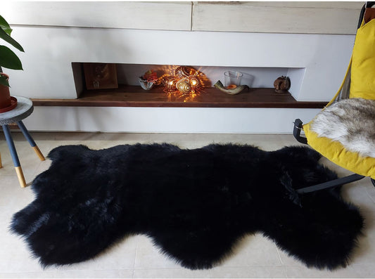 Faux sheepskin rug Free Shape Three Pelt Side by Side 3'X6' (90cm x 180cm)