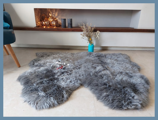 Genuine Sheepskin-Two Pelt Side by Side 3'x3'2 (90cm x 95cm)
