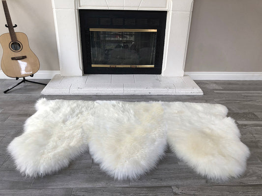 Genuine Sheepskin Three Pelt Side by Side 3'x4'4'' (90cm x 135cm)