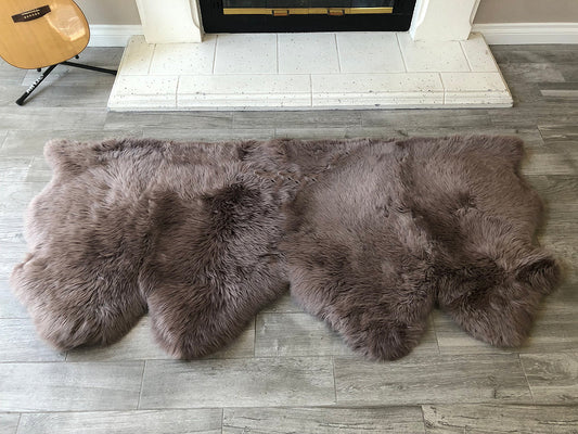Genuine Sheepskin Four Pelt Side by Side 3'X6'2''(90cm x 190cm)