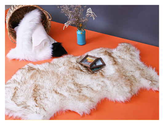 Faux sheepskin rug Free Shape Single and Half 2'X4' (60cm x 120cm)