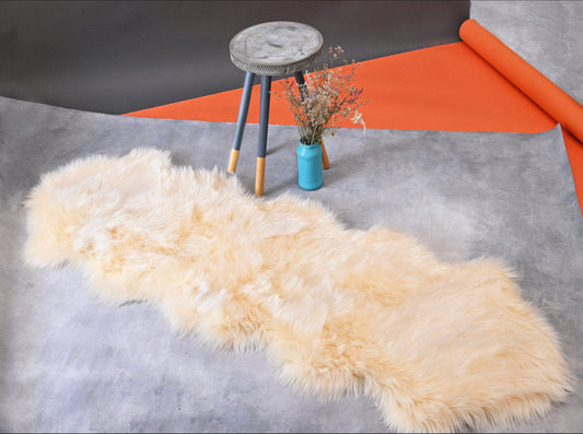 Faux sheepskin rug Free Shape Double 2'X6'(60cm x 180cm)