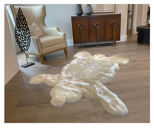 Faux Sheepskin Hypoallergenic Bear Shaped 4'X6' (120cm X 180cm)