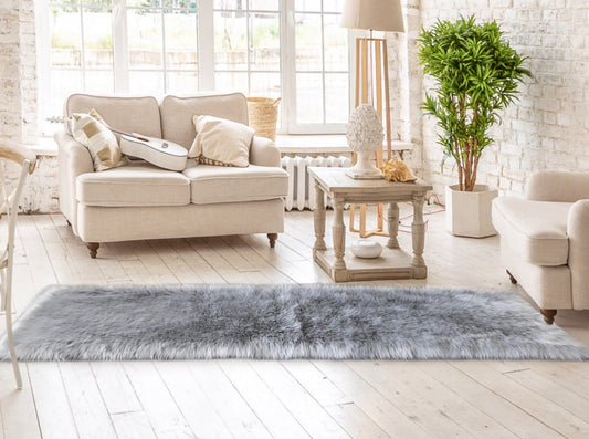 Faux sheepskin rug Rectangle Shaped 2'6''X6' (80cm x 180cm)