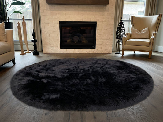 Faux sheepskin rug Oval Shaped 8'X11'8''(240cm x 360cm)