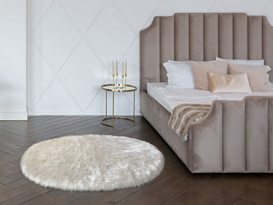 Faux sheepskin rug Oval Shaped 3'X5' (90cm x 150cm)