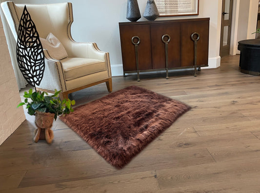 Faux sheepskin rug Rectangle Shaped 2'X3' (60cm x 90cm)