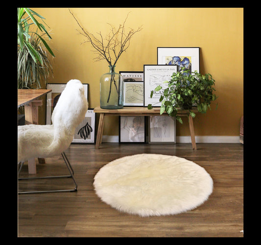 Faux sheepskin rug Round Shaped 3' (90cm Diameter)