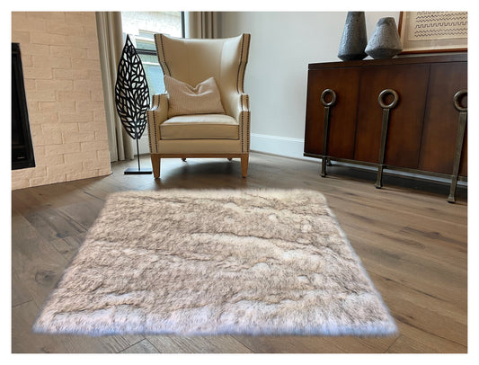 Faux sheepskin rug Faux Square Shape 72'' (180x180cm)
