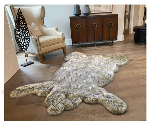Faux Sheepskin Hypoallergenic Bear Shaped 5'x7'(160x210cm)