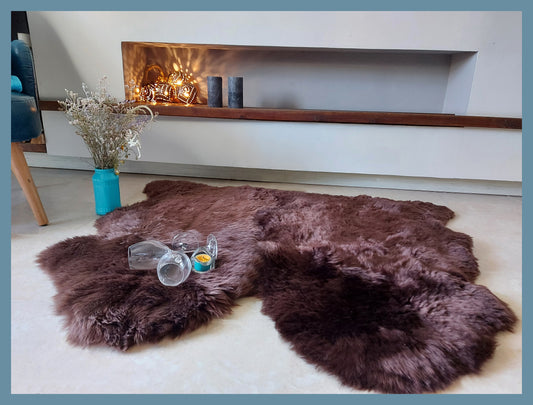 Genuine Sheepskin-Two Pelt Side by Side 3'x3'2 (90cm x 95cm)