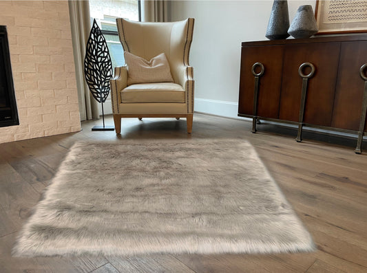 Faux sheepskin rug Faux Square Shape 72'' (180x180cm)