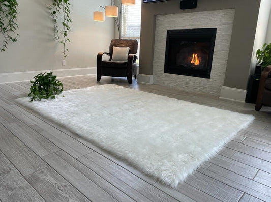 Faux sheepskin rug Rectangle Shaped 4'X6' (120cm x 180cm)