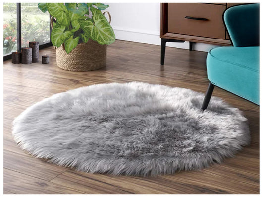 Faux sheepskin rug Round Shaped 6' (180cm Diameter)