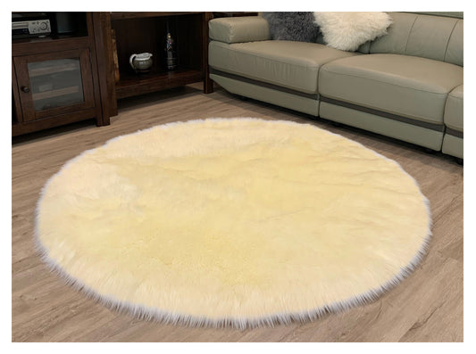 Faux sheepskin rug Round Shaped 5' (160cm Diameter)