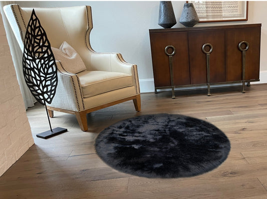 Faux sheepskin rug Round Shaped 3' (90cm Diameter)