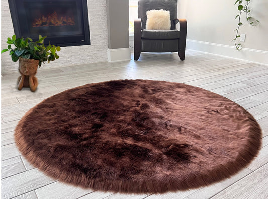 Faux sheepskin rug Round Shaped 8' (240cm Diameter)