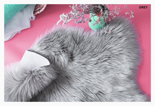 Faux sheepskin rug Oval Shaped 8'X11'8''(240cm x 360cm)