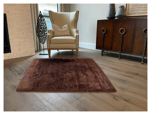 Faux sheepskin rug Faux Square Shape 60'' (160x160cm)