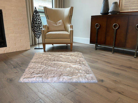 Faux sheepskin rug Faux Square Shape 48'' (120x120cm)