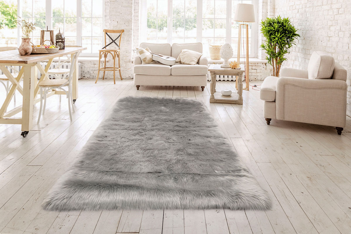 Faux sheepskin rug Rectangle Shaped 4'X6' (120cm x 180cm)