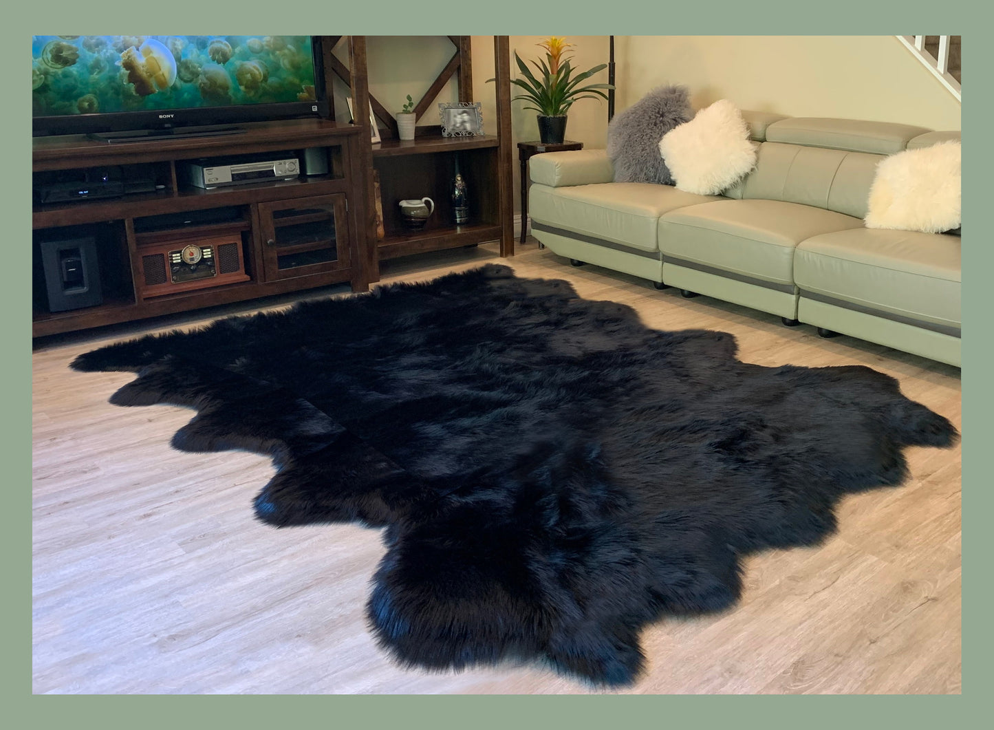 Faux  sheepskin rug Free Shape Decto Ten Pelt 6'X10' (180cm x 300cm)