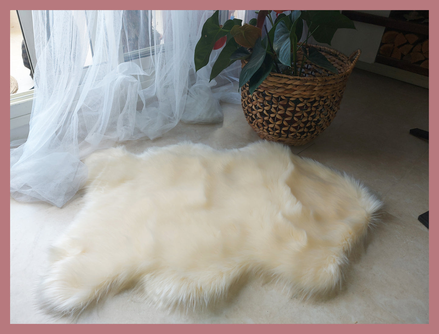 Faux  sheepskin rug Free Shape Single 2'X3' (60cm x 90cm)