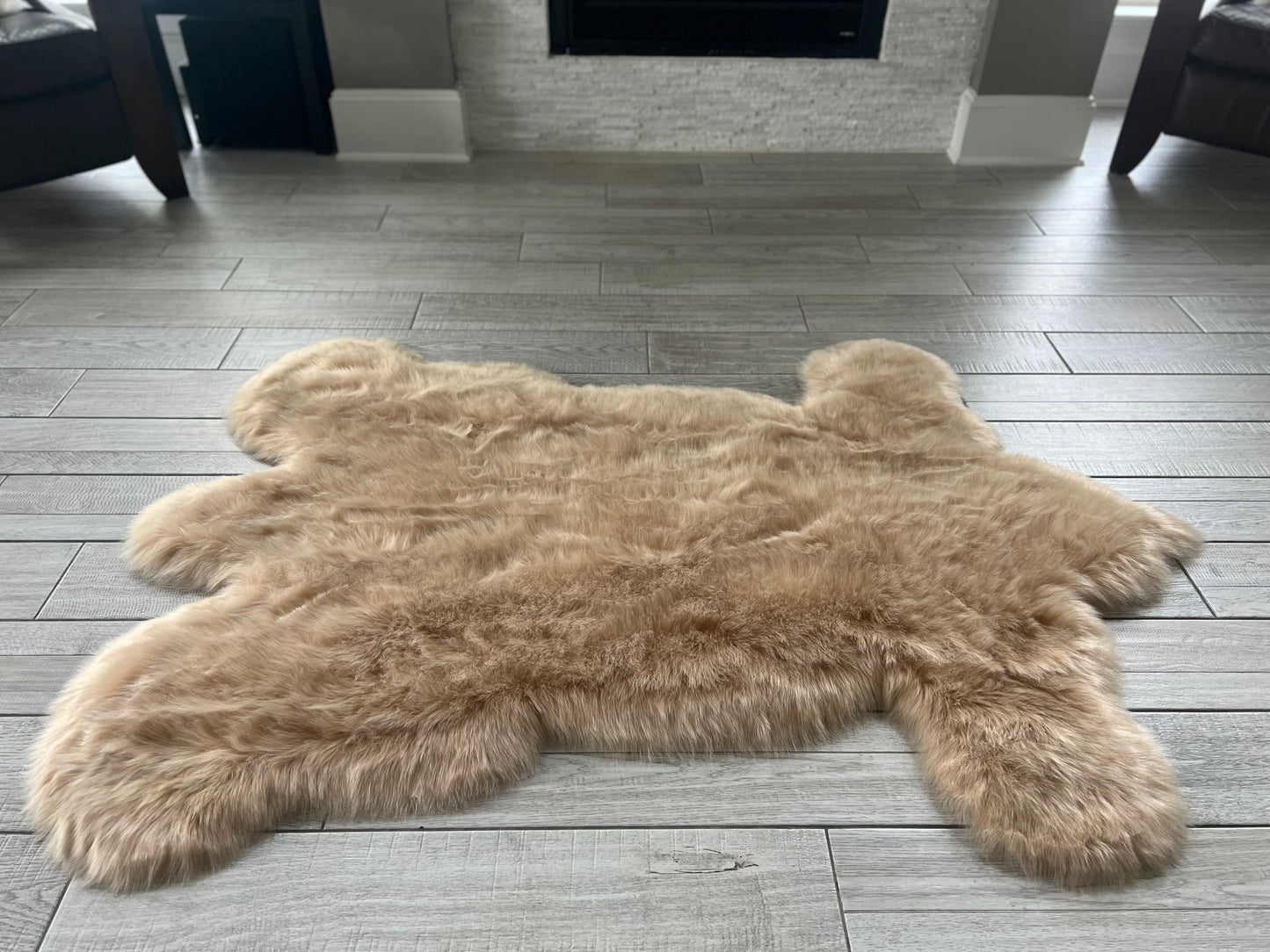 Faux Sheepskin Hypoallergenic Bear Shaped  6'X9' (180cm X 270cm)