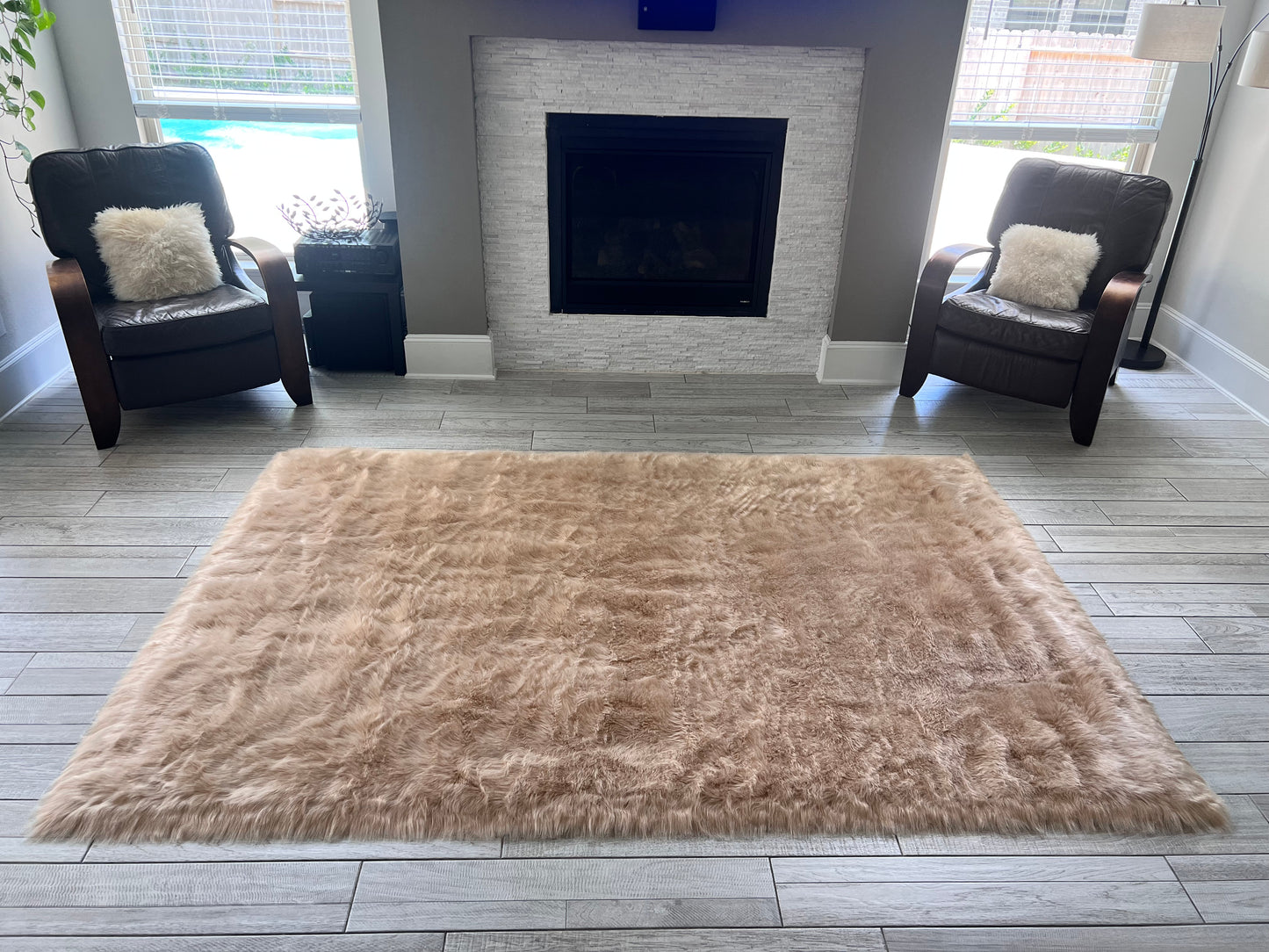 Faux sheepskin rug  Faux Square Shape 96'' (240x240cm)