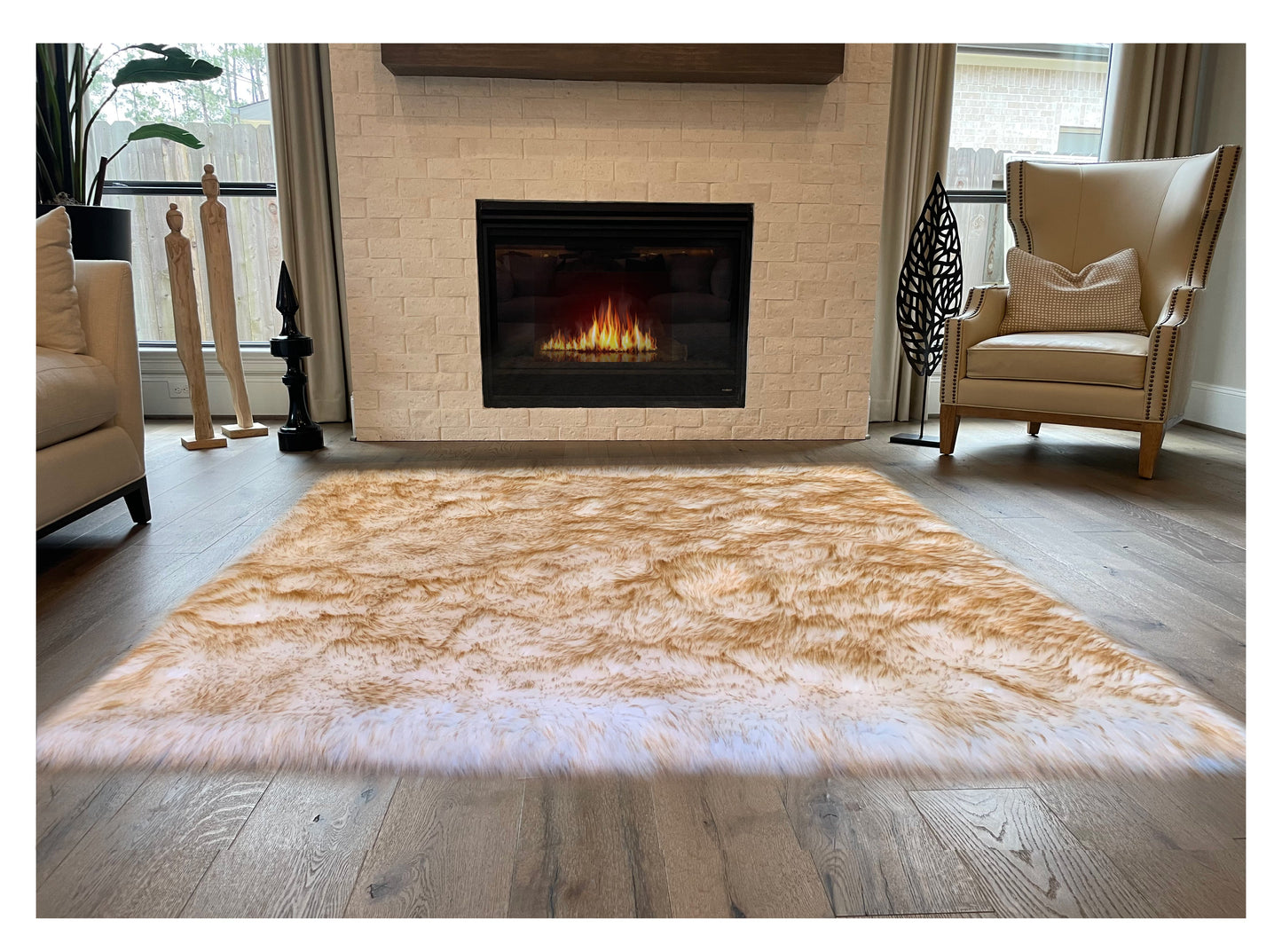 Faux sheepskin rug  Faux Square Shape 120'' (320x320cm)
