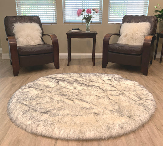 Faux sheepskin rug Oval Shaped 5'25''X8' (160cm x 240cm)