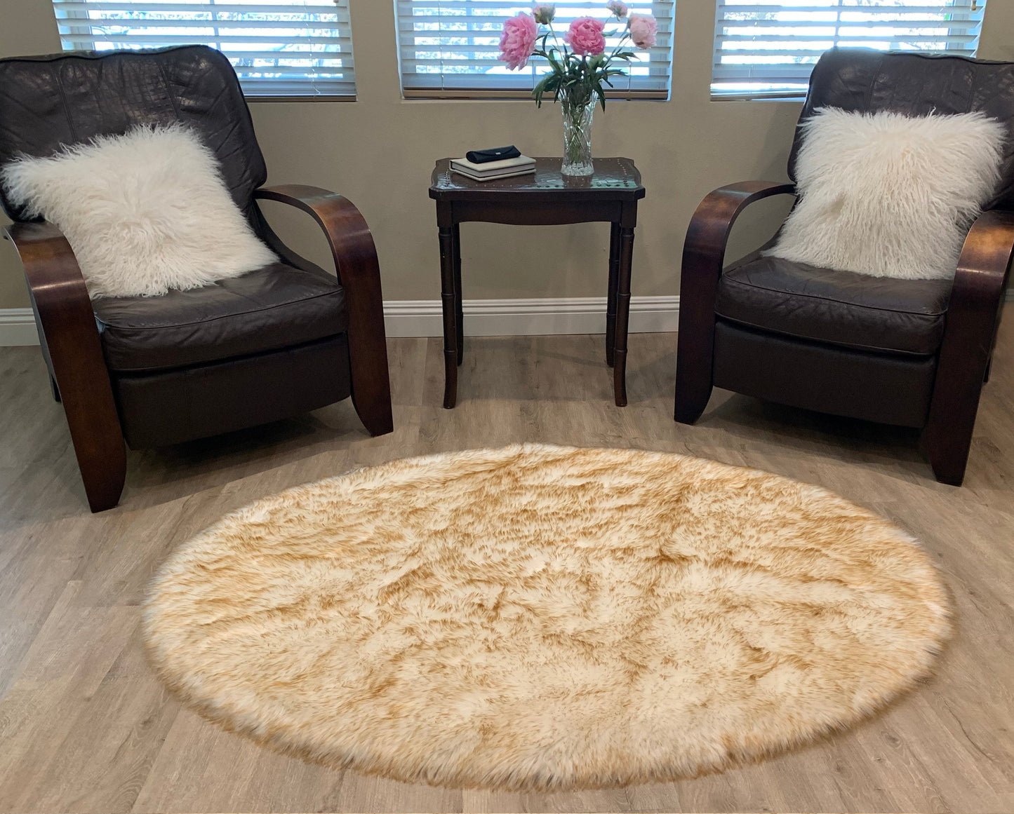 Faux sheepskin rug Oval Shaped 6'X9'(180cm x 270cm)