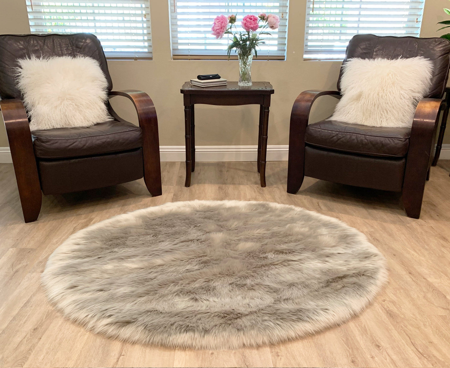 Faux sheepskin rug Oval Shaped 3'X5' (90cm x 150cm)