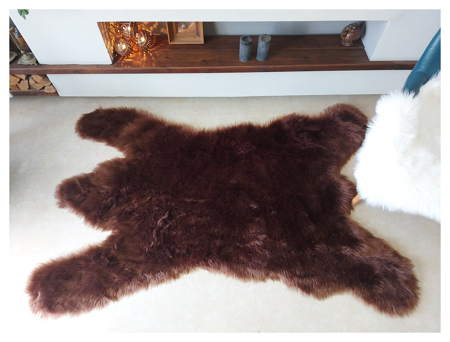 Faux Sheepskin Hypoallergenic Bear Shaped  6'X9' (180cm X 270cm)