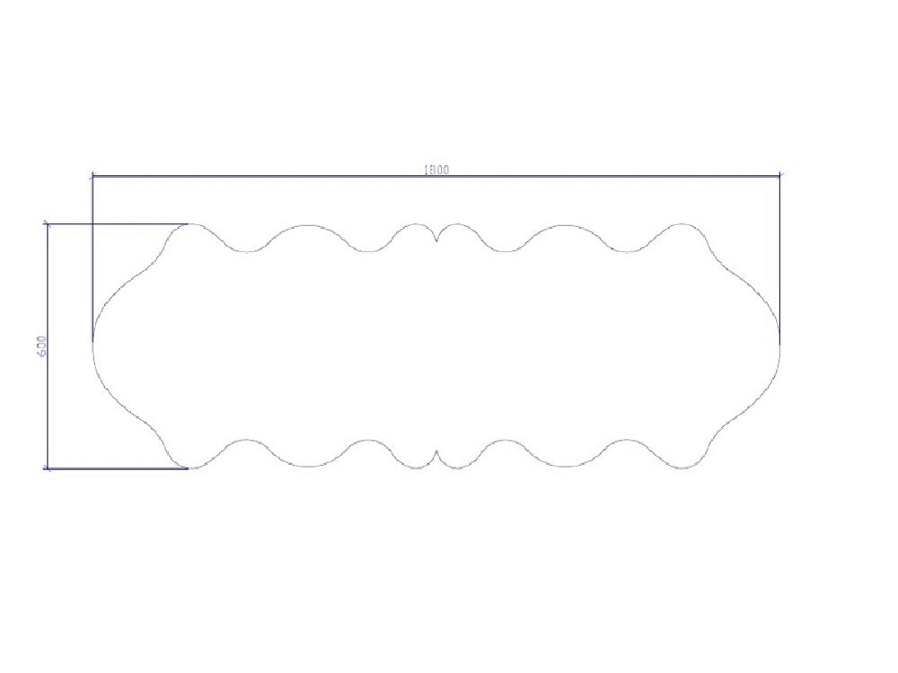 Faux Lammfell-Teppich Free Shape Double 2'X6'(60cm x 180cm)