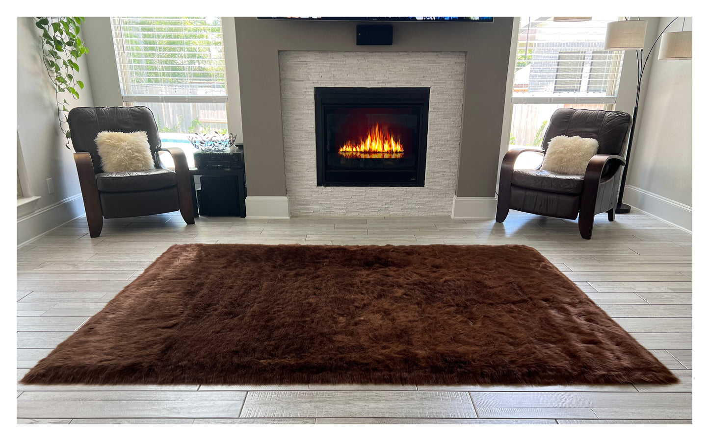 Faux sheepskin rug Rectangle Shaped 6'X9' (180cm x 270cm)