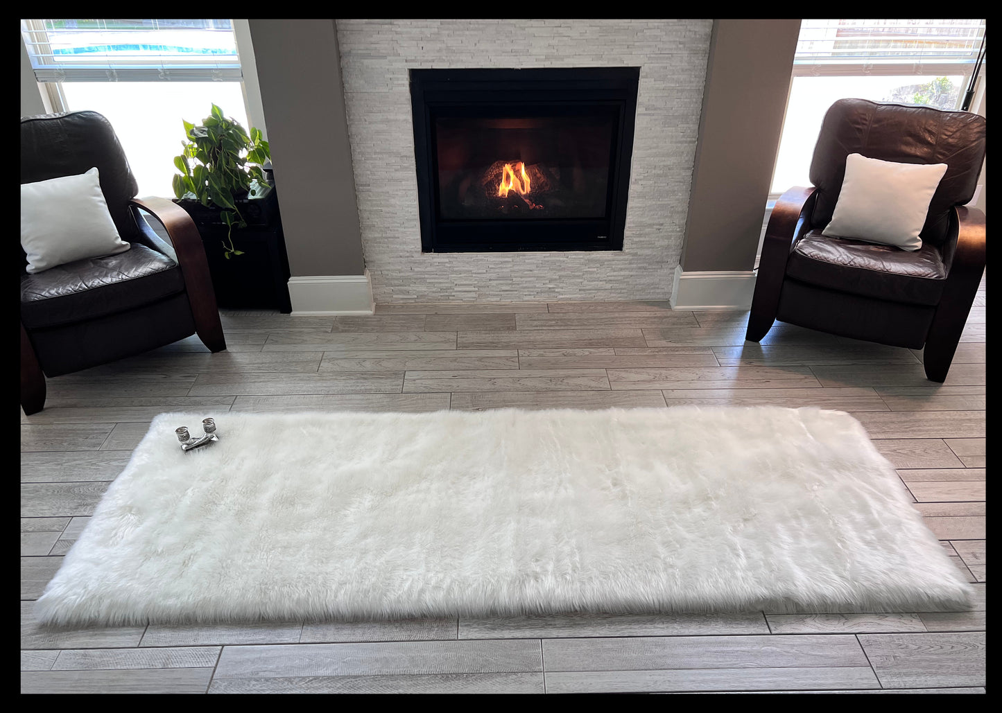 Faux sheepskin rug Rectangle Shaped 2'6''X6' (80cm x 180cm)