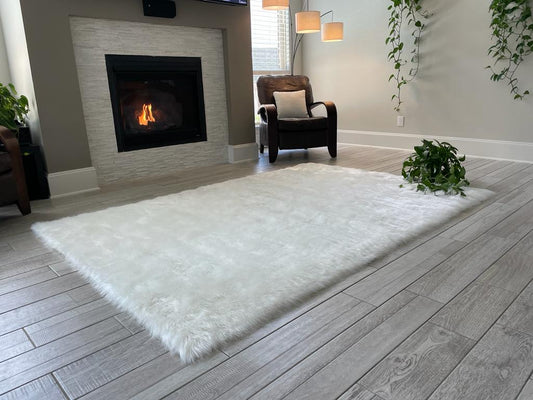 Faux sheepskin rug Rectangle Shaped 5'X8' (160cm x 240cm)