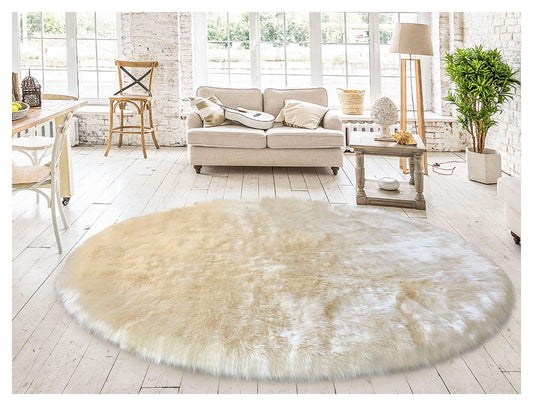 Faux sheepskin rug  Round Shaped 8' (240cm Diameter)