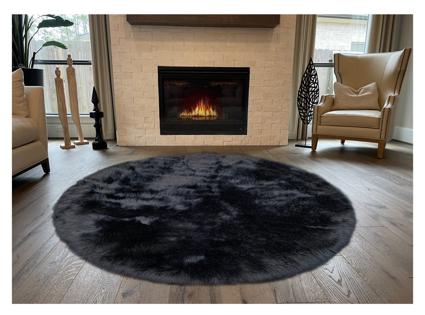 Faux sheepskin rug  Round Shaped 12' (360cm Diameter)