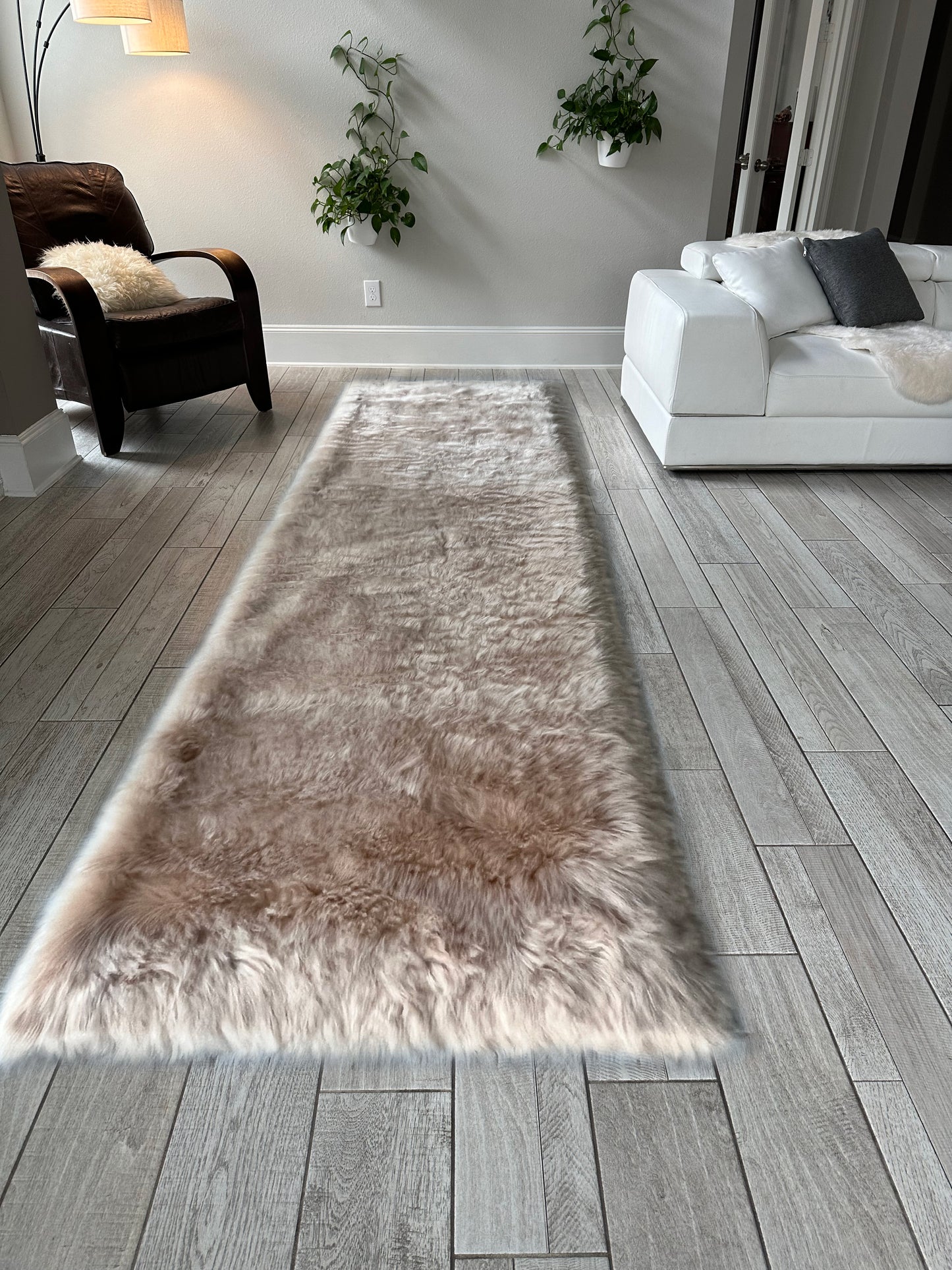Teppich aus Kunstschaffell Rechteckig 2'6''X6' (80cm x 180cm)