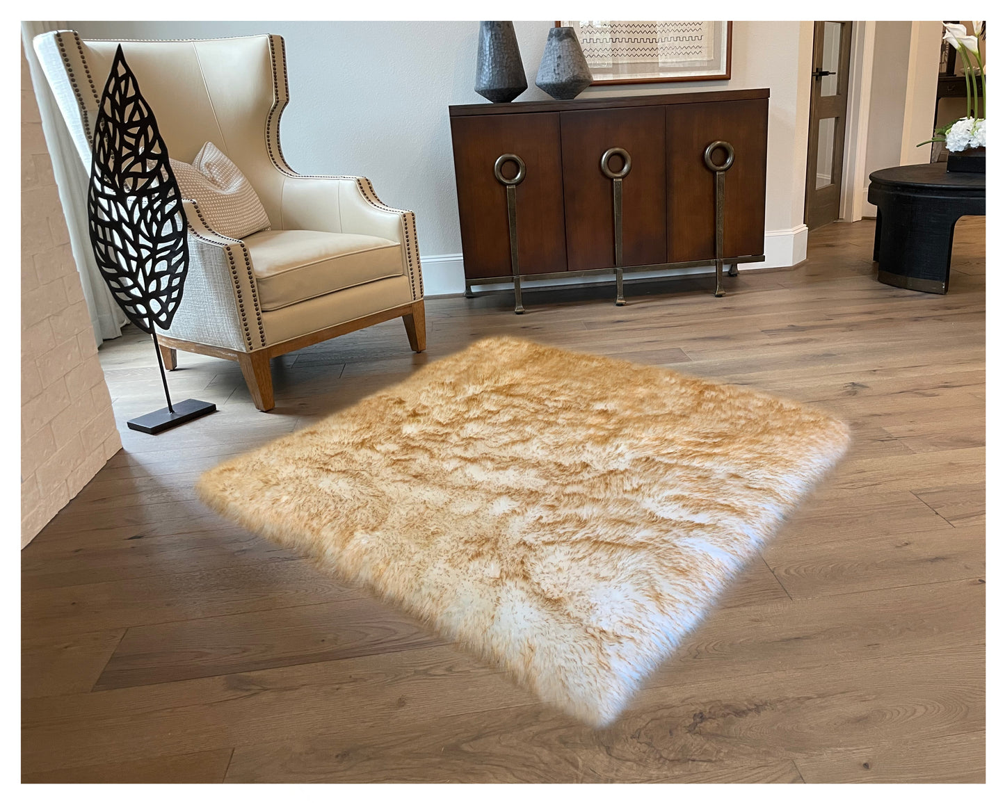 Faux sheepskin rug  Faux Square Shape 60'' (160x160cm)