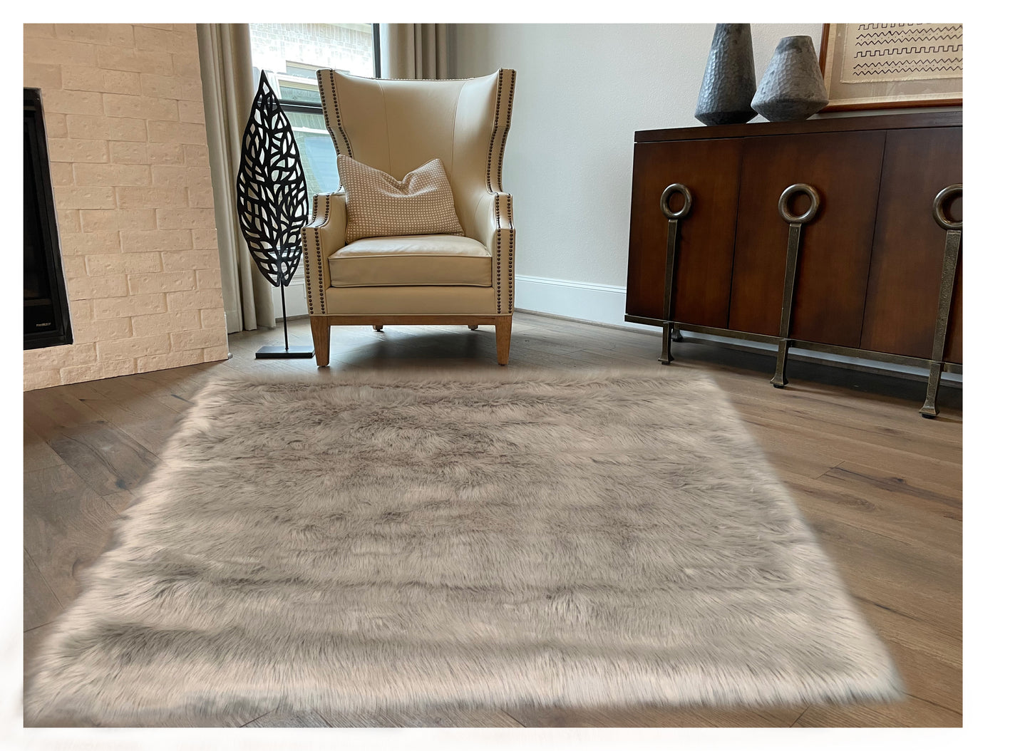 Faux sheepskin rug  Faux Square Shape 96'' (240x240cm)