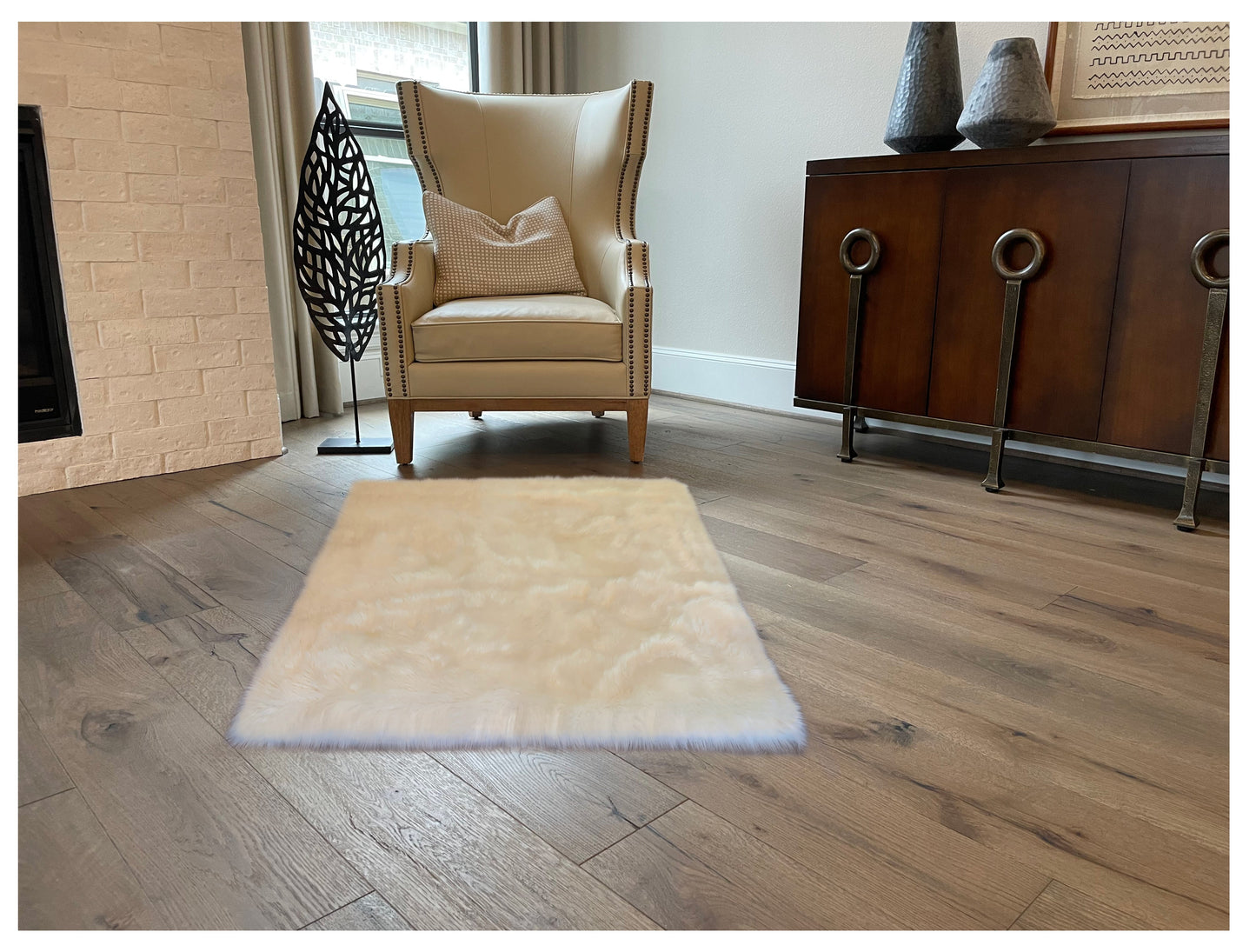 Faux sheepskin rug  Faux Square Shape 48'' (120x120cm)